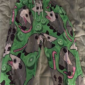 Green Opossum Pajama Pants